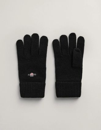 GANT Mens GANT Shield Wool Gloves - 5 Black - Size: ONE size