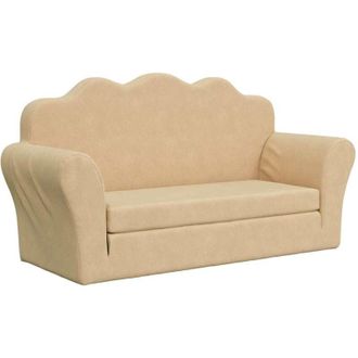 vidaXL Sof&aacute; Cama De Ni&ntilde;os 2 Plazas Felpa Suave Crema Vidaxl