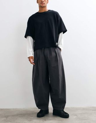 Collusion XL pantaloni cargo ampi in antracite-Grigio