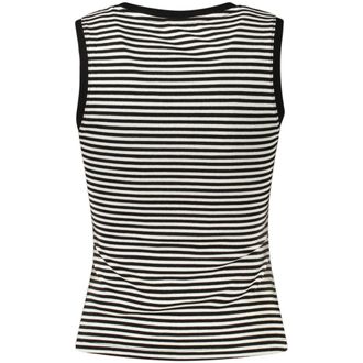 Tommy Hilfiger Striped Logo-Embroidered Tank Top - Black