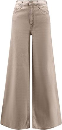 Mother Beige Straight Mid Rise Jean