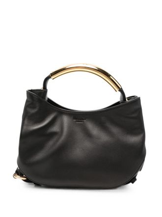 Moschino Curved Gold-Tone Handle Handbag - Black