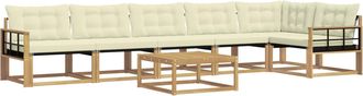 vidaXL Conjunto De Sof&aacute;s De Exterior 7 Uds. Blanco Y Crema Vidaxl