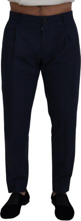 Dolce & Gabbana Cotton Slim-Fit Trousers - Navy