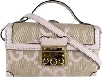 Gucci Pre-owned Mini Bags, female, Beige, Size: ONE SIZE Pre-owned Canvas Mini Bag
