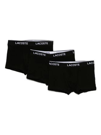 Lacoste Drie boxershorts met logoband - Zwart