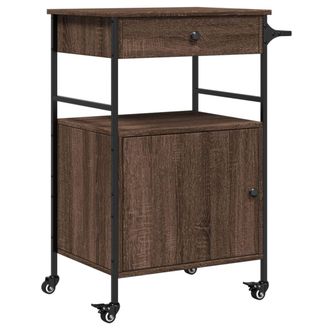 vidaXL Vidaxl - Carrito De Cocina Madera Ingenier&iacute;a Marr&oacute;n Roble 56x43x89,5 Cm