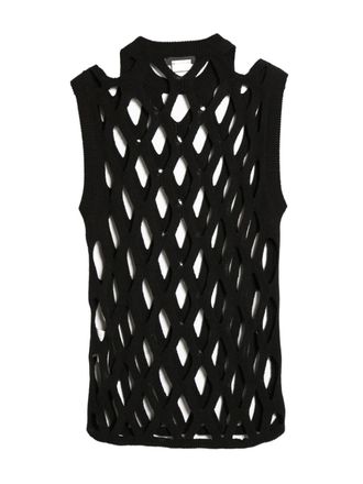 Comme Des Garçons mesh knit top - women - Acrylic - M