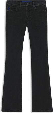 HUGO BOSS Flared jeans in black comfort-stretch denim