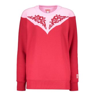 Kenzo Round-neck Knitwear, female, Red, Size: XS Cotton Crew-Neck Sweatshirt