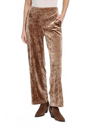 Lyss&eacute; Lux Shay Crushed Velvet Pant In Camel