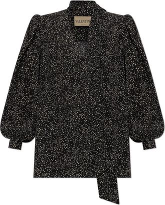Valentino Garavani Zijden Blouse - Dames - Overhemden - Zwart - 2XS - Overhemden