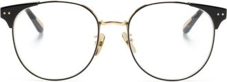 Linda Farrow Spence round-frame glasses - women - Metal/Acetate - 53 - Gold