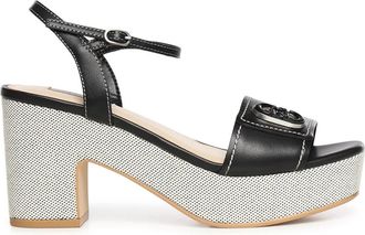 Liu Jo Harper 04 Sandal - Dames - Sandalen met hakken - Zwart - 39 EU - Leer - Schoenen