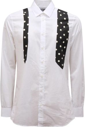 Moschino Camicia Couture Katoenen Overhemd - Heren - Zakelijke Overhemden - Wit - M - Katoen - Overhemden