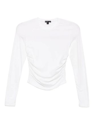 James Perse Jersey top met ruches - Wit