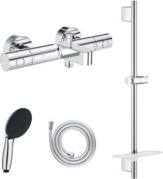 GROHE Pack De Grifer&iacute;a Termost&aacute;tica Grohe Grohtherm 800 Cosmopolitan + Teleducha Vitalio Start 110 + Barra Quickflix + Manguera Flexible
