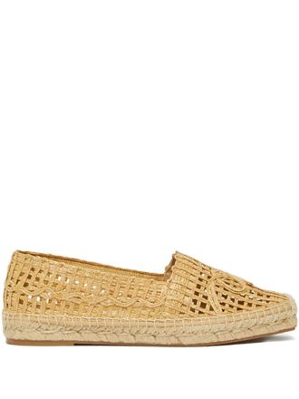 Max Mara Geweven platte espadrilles - Beige