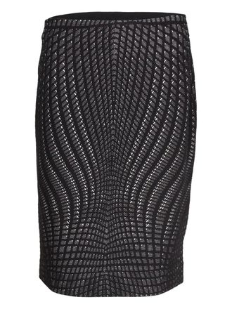 Diane Von Fürstenberg jacquard pencil skirt - women - Wool - 6 - Black