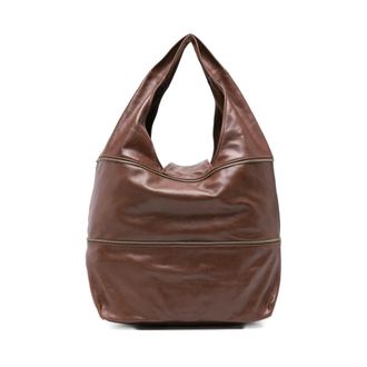 Paloma Wool Shoulder Bags, female, Brown, ONE SIZE, Brown Leather Shoulder Bag with Zip