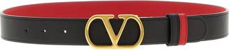 Valentino Garavani Vlogo signature reversible leather belt - Nero