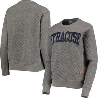 Pressbox Womens Pressbox Heather Charcoal Syracuse Orange Moose Quilted Pullover Sweatshirt in Heather Gray at Nordstrom, Size Small