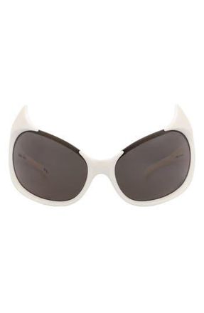 Balenciaga 71mm Shield Sunglasses in Ivory Ivory Grey at Nordstrom Rack