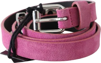 Just Cavalli Pink Silver Chrome Metal Buckle Waist Womens Belt