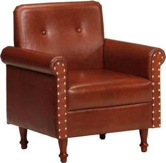vidaXL Sill&oacute;n Butaca De Cuero Aut&eacute;ntico Marr&oacute;n Vidaxl