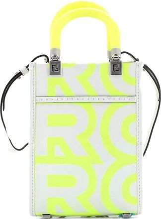 Fendi x Marc Jacobs Sunshine Shopper Printed Leather Mini tote bag - Wit