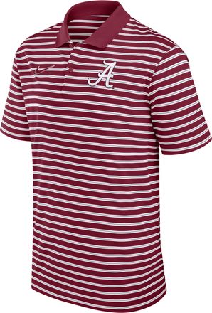 Nike Alabama Crimson Tide Primetime Victory Striped Nike Mens Dri-FIT College Polo in Red | 02LX0BCEABN-QX7