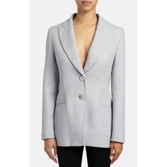 Santorelli Juno Double Button Boucle Jacket in Ash at Nordstrom, Size 4