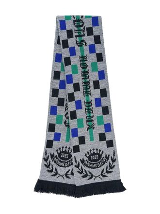 Comme Des Garçons check-print scarf - Grey
