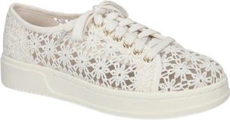 Bella Vita Abagale Lace Platform Sneaker in White Flower Embroidery Mesh at Nordstrom, Size 5.5