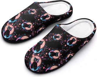 Generic Trans Cat Cotton Slippers for Women Indoor Outdoor Slipper Slip-On Memory Foam Home Shoes