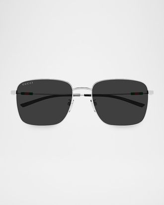 Gucci Men & apos;s GG2097SK-001 Square Metal Sunglasses
