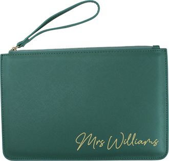 eBuy GB Personalised Bride Bridesmaid Clutch Bag, PU Leather, Bridal Party Gift, Maid of Honour Present, Bridesmaids Proposal Gifts, Wedding Accessory (Eucaly