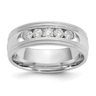 Diamond2Deal 14k White Gold Lab Grown Diamond Wedding Band Ring 1/2Ct Clarity- VS Color- D-E