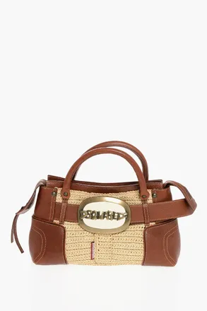 Dsquared2 Borsa a Mano in Pelle con Fibbia Logata Dsquared2