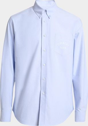 Givenchy Mens Embroidered Logo Pocket Button-Down Shirt