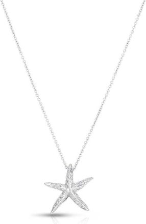 Roberto Coin 18K White Gold Tiny Treasures Diamond Starfish Necklace 000368AWCHX0