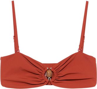 CHRISTOPHER ESBER Crystal Ruched Bikini Top - Womens - Polyamide/Spandex/Elastane