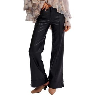 Free People Glow Up Faux Leather Pants in Black at Nordstrom Rack, Size 12
