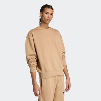 adidas Sweatshirt ADIDAS SPORTSWEAR ESSENTIALS LOOSE FIT 3-STREIFEN LOGO, Herren, Gr. L, schwarz (warm sandstone, schwarz), Obermaterial: 55% Baumwolle, 36% 