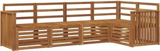 vidaXL Conjunto De Sof&aacute;s De Exterior 5 Uds. Natural Poli&eacute;ster Vidaxl