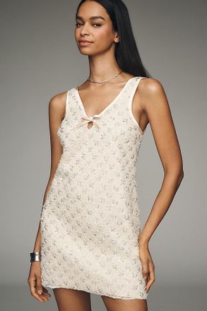 Saylor Rhinestone Bow Sleeveless Mini Dress