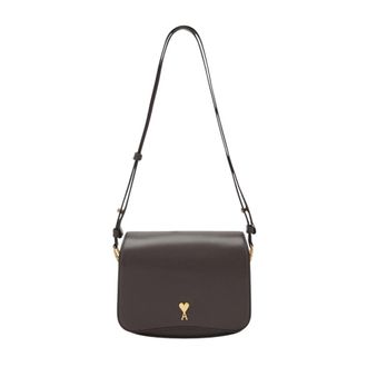 Ami Paris Paris Schoudertas - Dames - Tassen - Bruin - Maat: ONE Size Leer