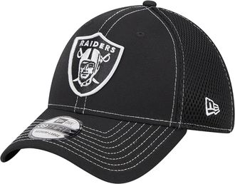 New Era Unisex-Adult NFL 39THIRTY Team Color Neo Primary Logo Stretch Fit Flex Football Cap Hat, Las Vegas Raiders, Large-X-Large