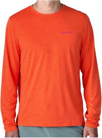 Patagonia L/S Cap Cool Daily Shirt Boardshort Logo Funktionsshirt f&uuml;r Herren | rot