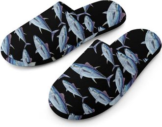 Generic Tuna Fish Mens Cozy Memory Foam Slippers Warm Cotton House Shoes Comfy Slipper for Indoor Outdoor